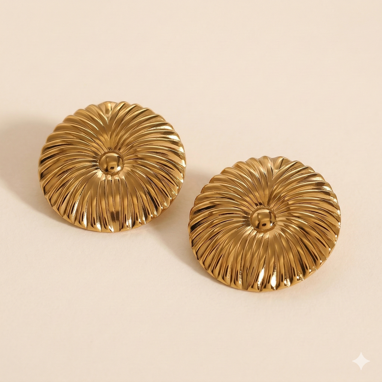18K Gold  Plated Wavy Shaped Earring