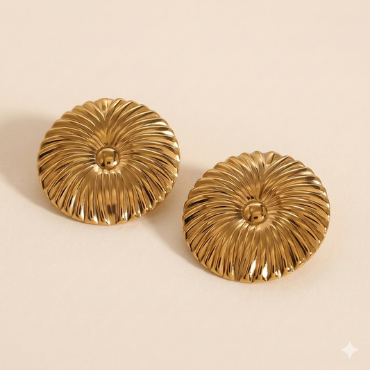 18K Gold  Plated Wavy Shaped Earring