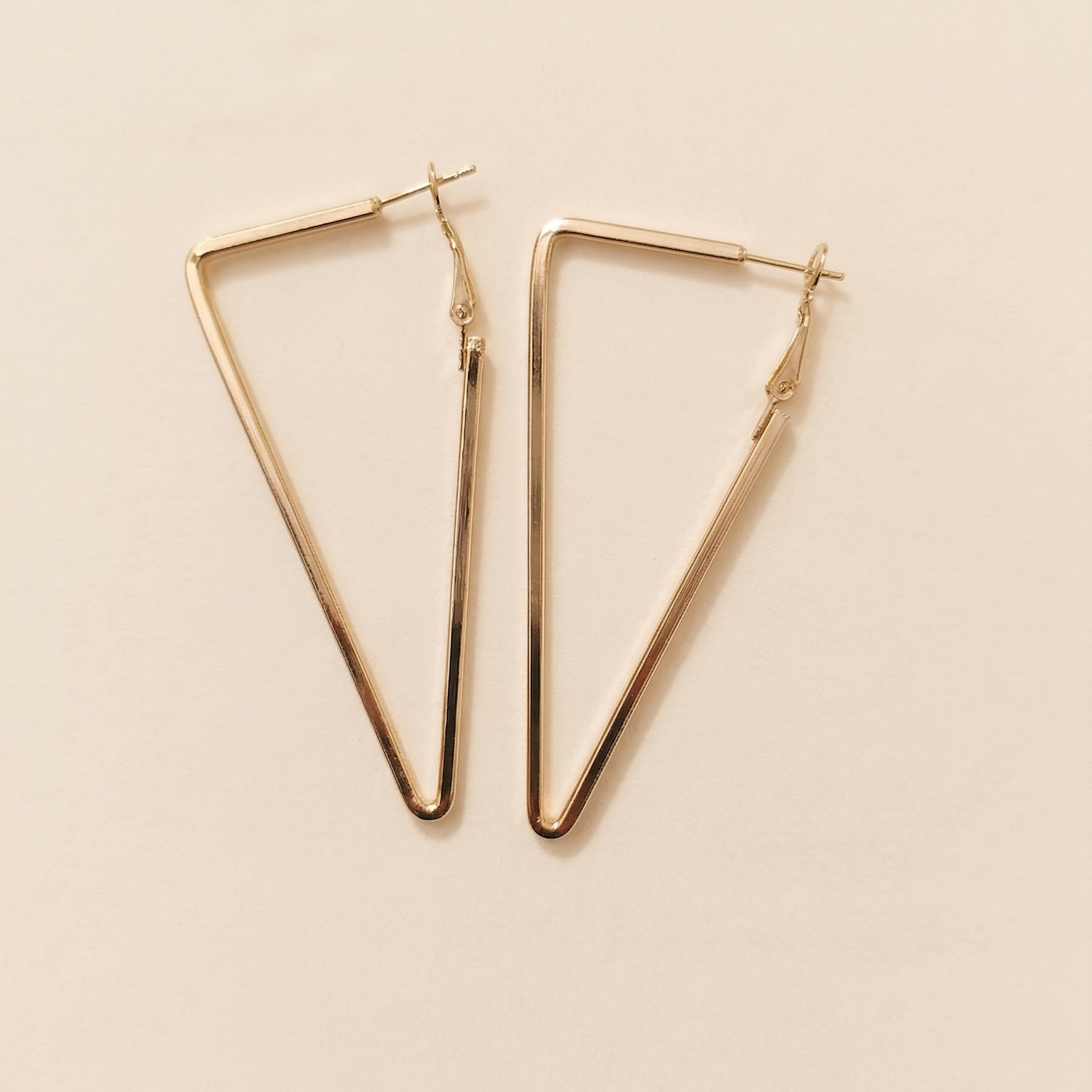 18k Gold Plated Triangle Hoop Earrings