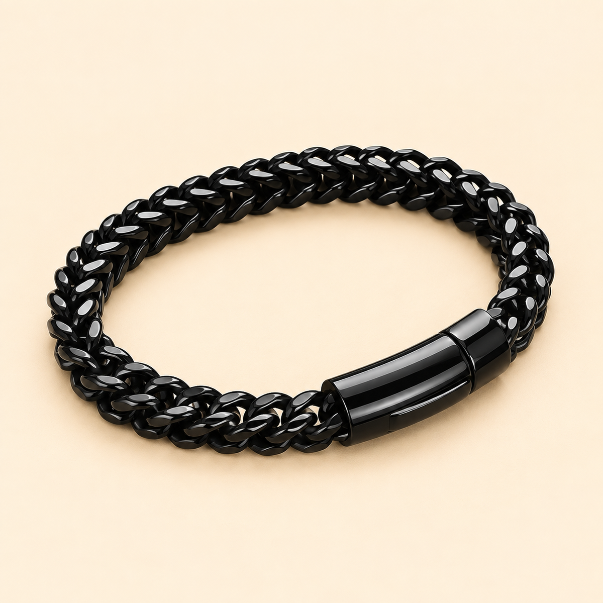 Men - Midnight Black Braided Bracelet