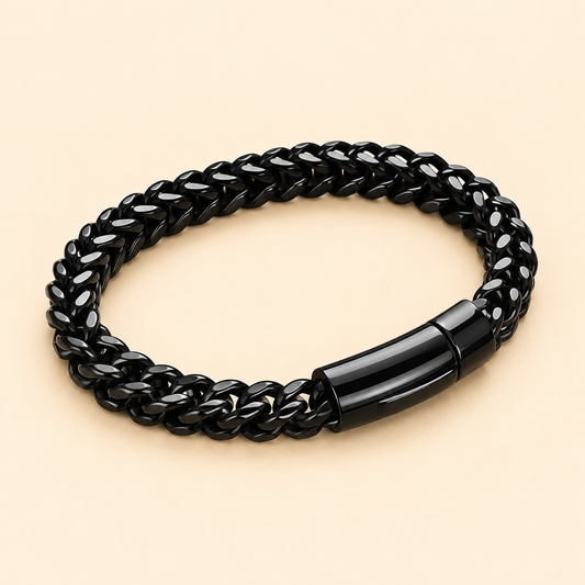 Men - Midnight Black Braided Bracelet
