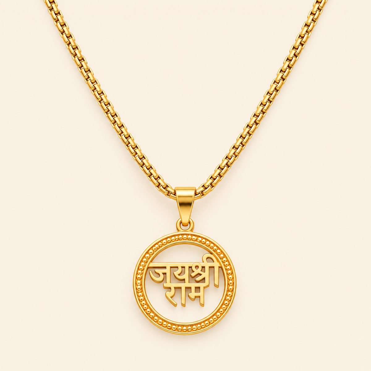 Men - Jai Shree Ram Gold-Plated Pendant Necklace