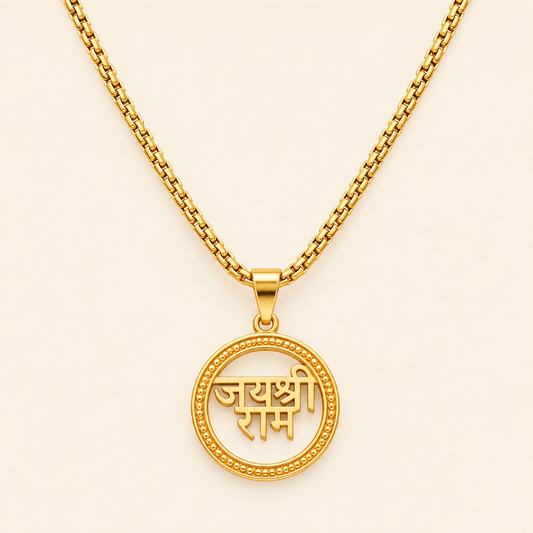 Men - Jai Shree Ram Gold-Plated Pendant Necklace