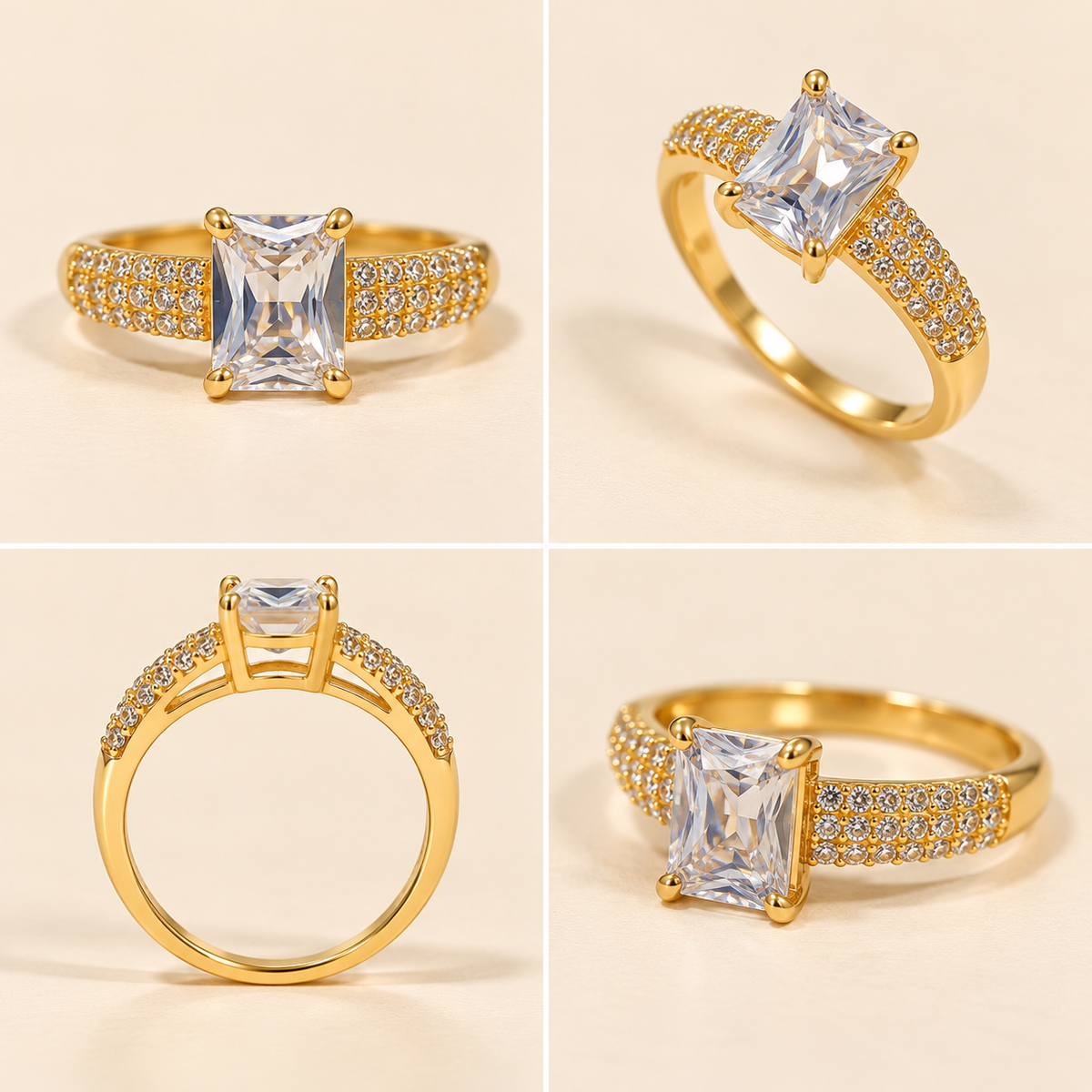 Royal Emerald Cut Solitaire Gold Ring