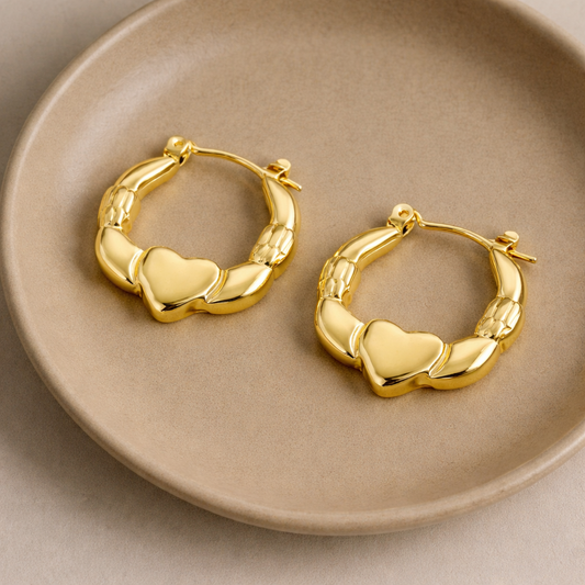 18k Gold Toned Hoop Earrings