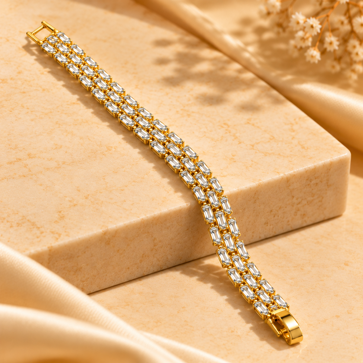 Golden Baguette Sparkle Bracelet