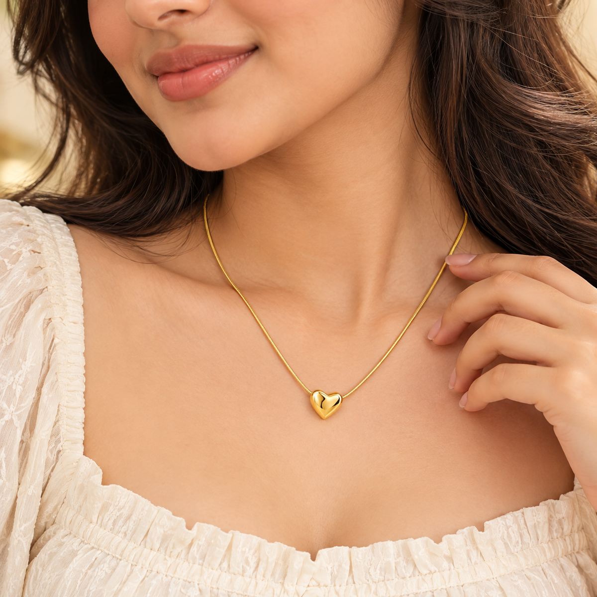 18K Gold-Plated Minimal Heart Necklace