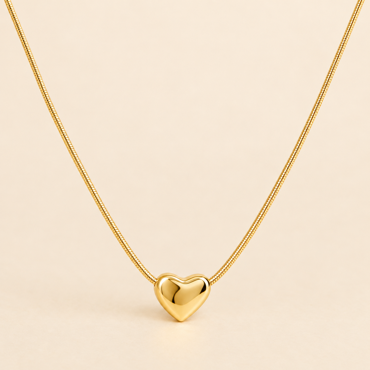 18K Gold-Plated Minimal Heart Necklace