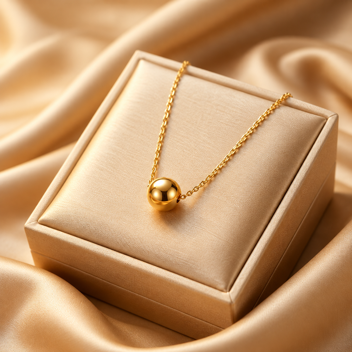 18K Gold-Plated Sphere Minimalist Necklace