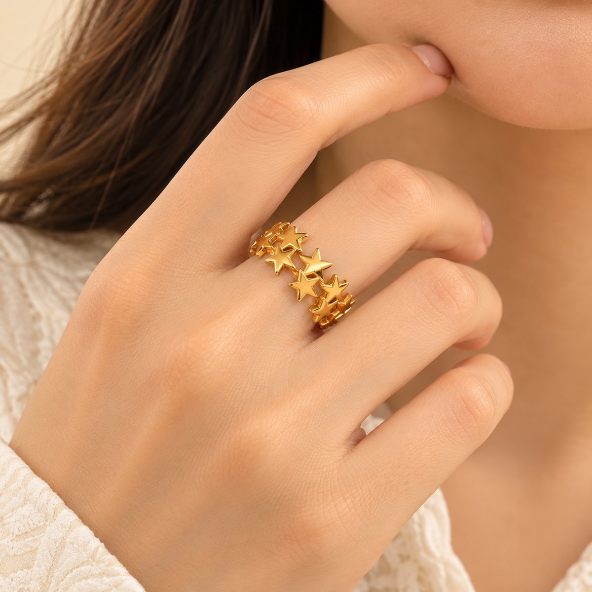 18K Gold Plated Cosmic Star Ring