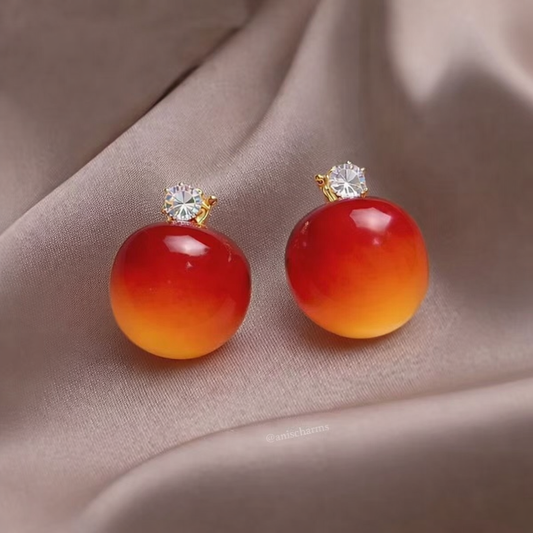 Crimson Sunset Charm Earrings