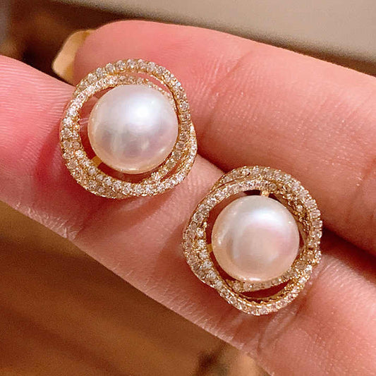 Uplifting Glow White Stud Earring