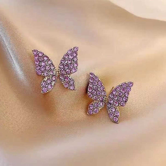 Purple Butterfly Stud Earring