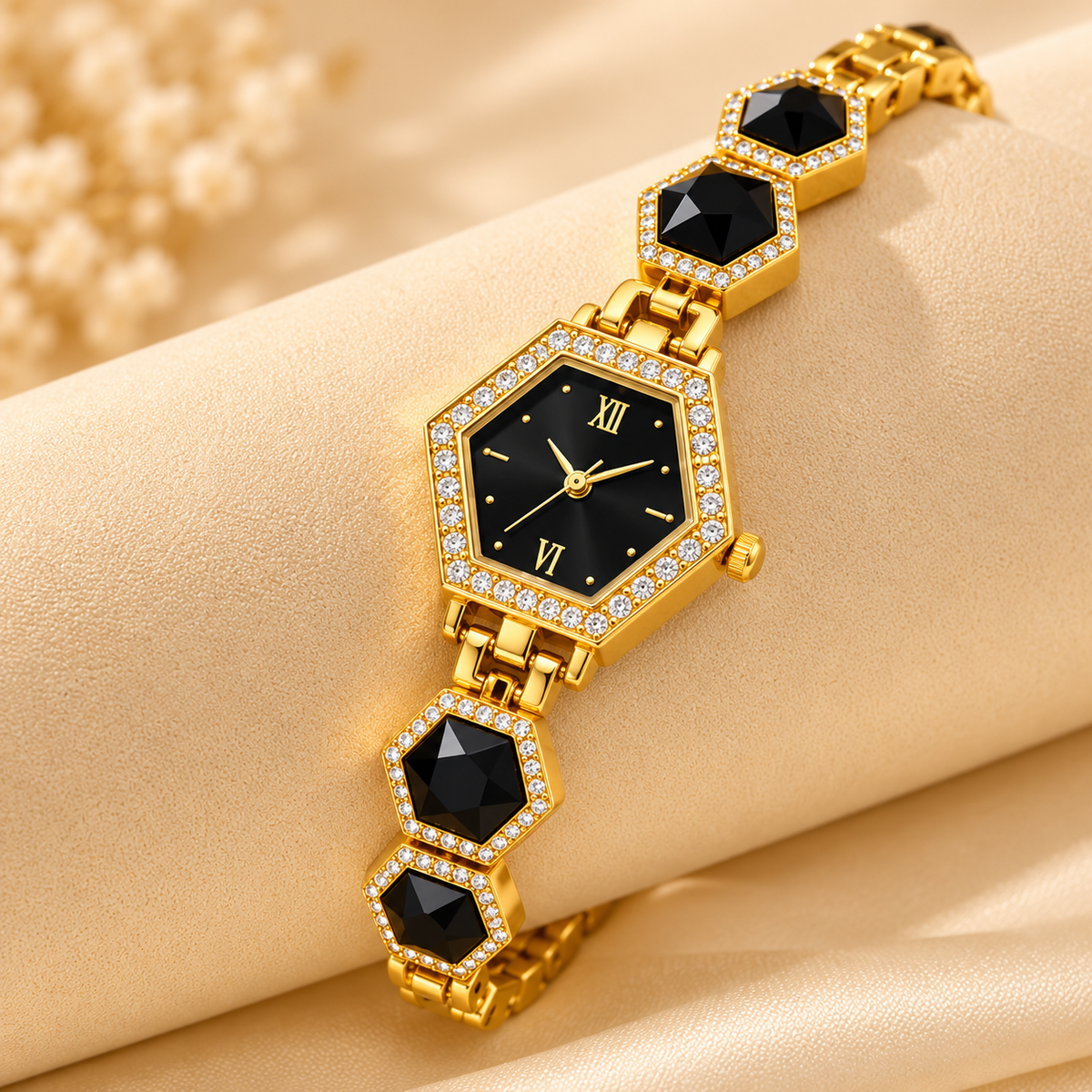 Golden Hexa Luxe Watch