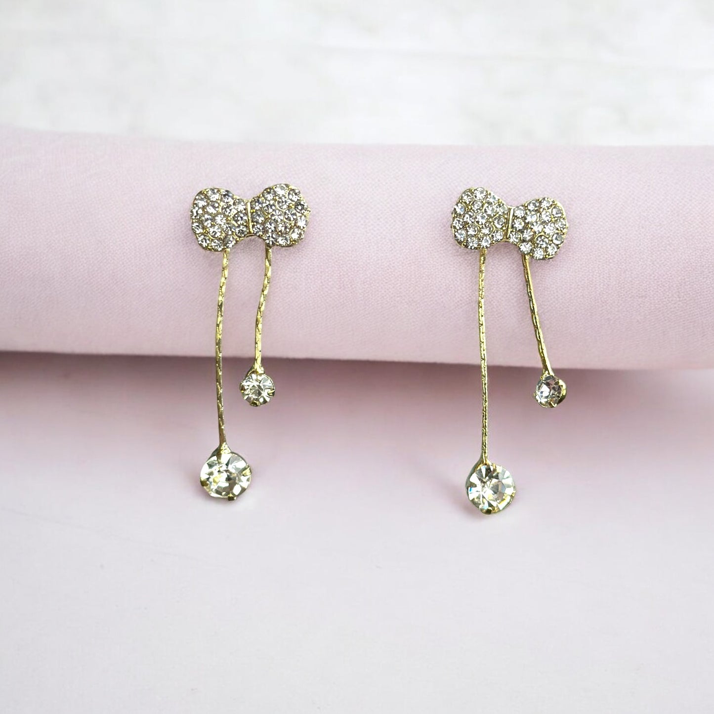 Luminous Silver Bow Earring