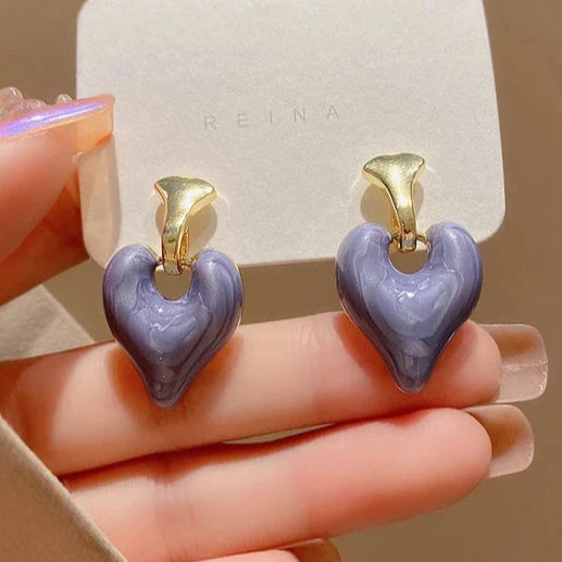 My Heart Will Go On Purple Earring