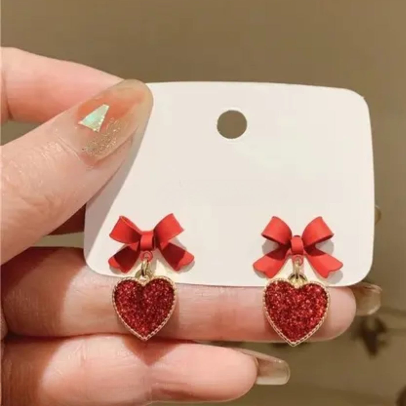 Listen to Your Heart Red Earring