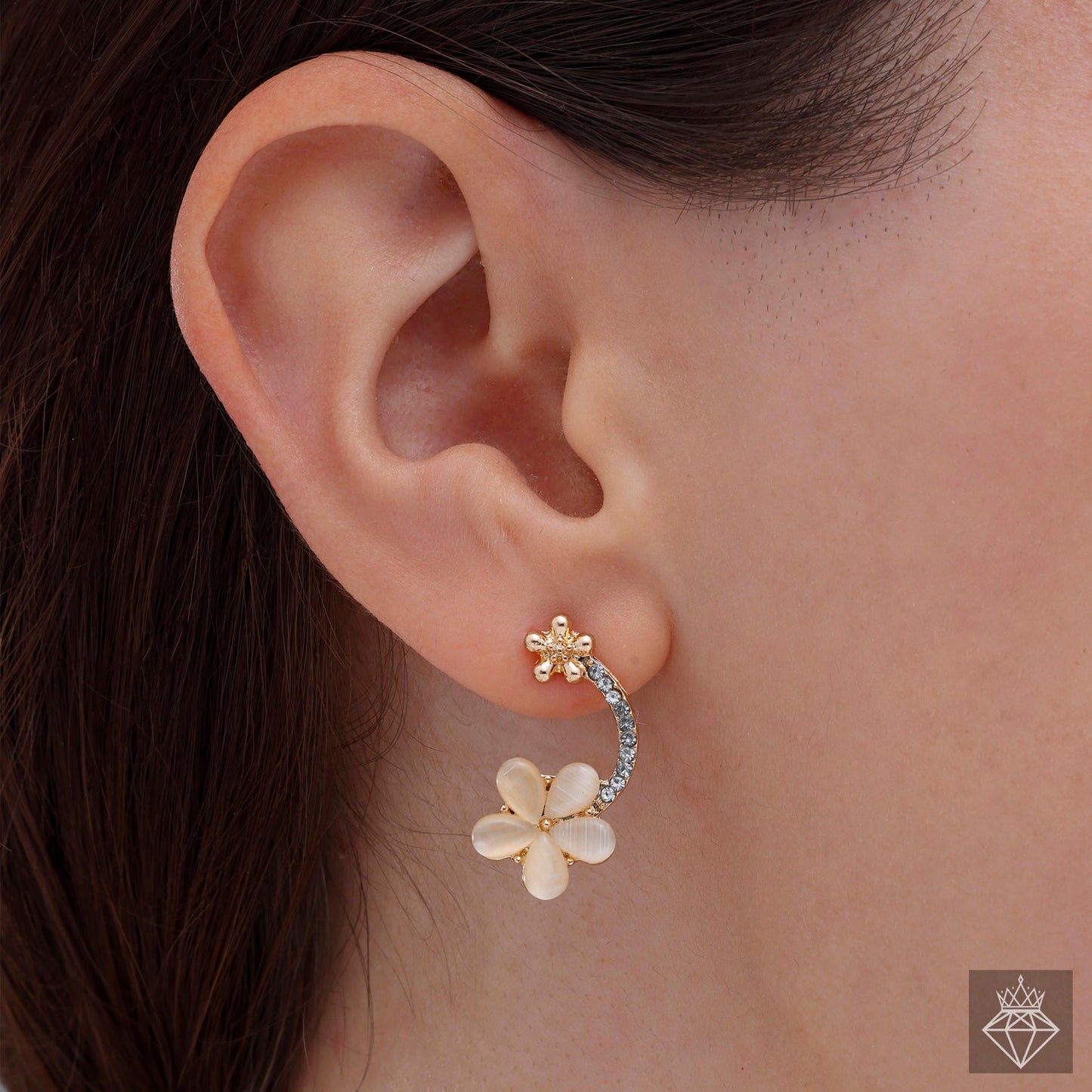 Summer Flower White Earring