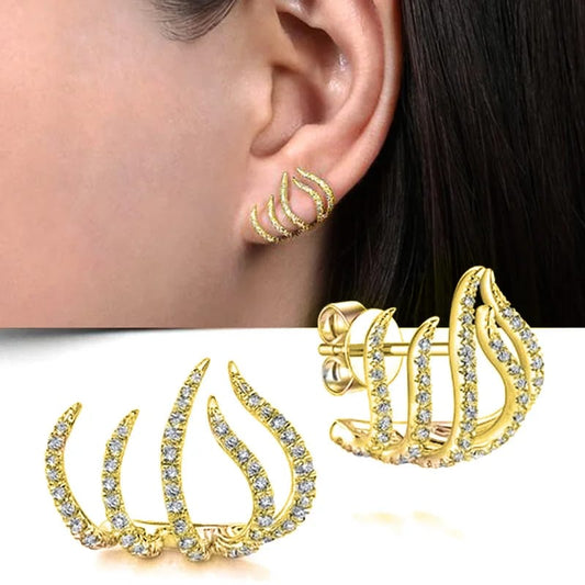 Adorable Claws Golden Stud Earring
