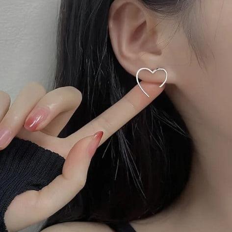 Silver Heart Stud Earring