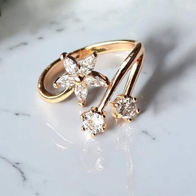 Gold Star Flower 18k Plated Ring