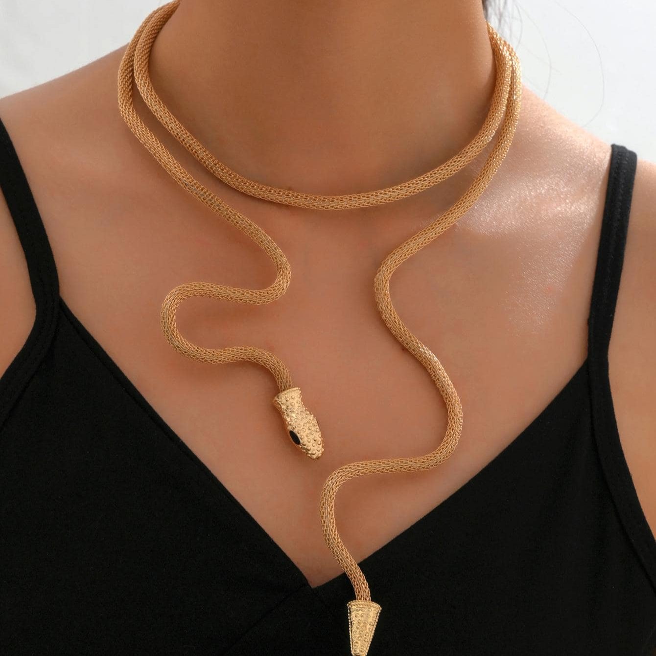 Golden Snake Adjustable Choker Necklace