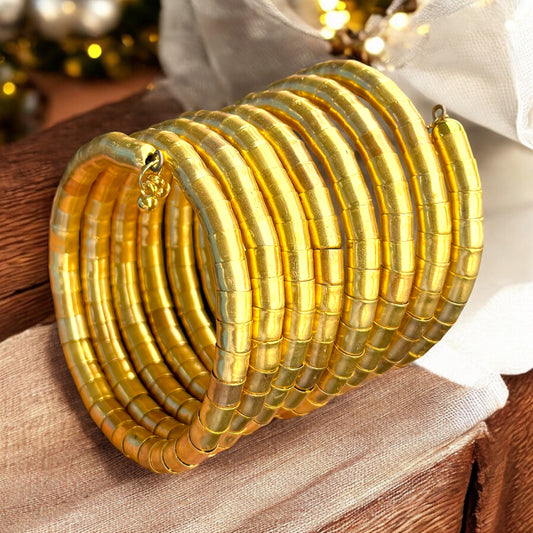 22K Gold Plated Spiral Bangle