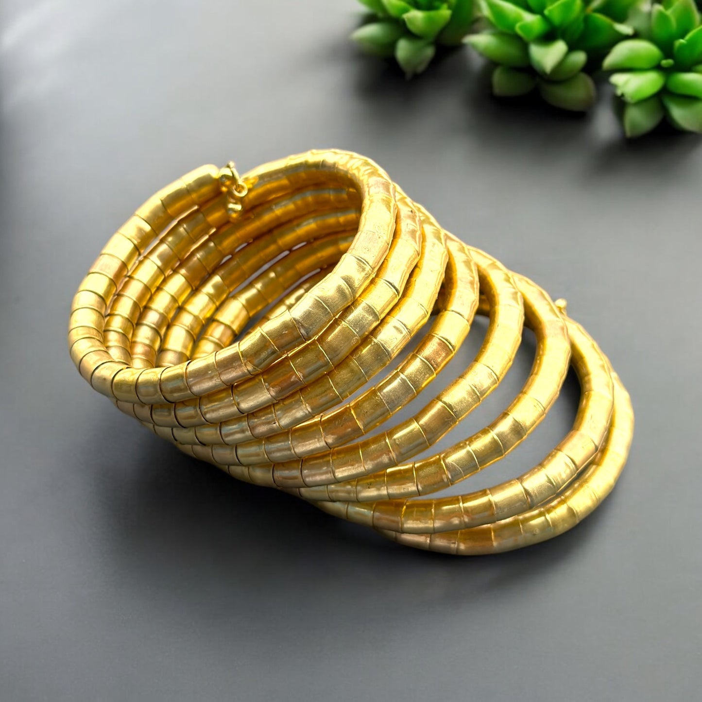 22K Gold Plated Spiral Bangle