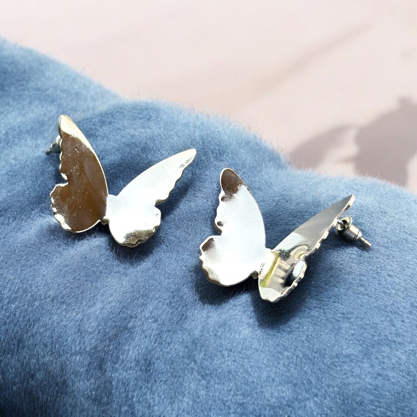 Silver Butterfly Stud Earring