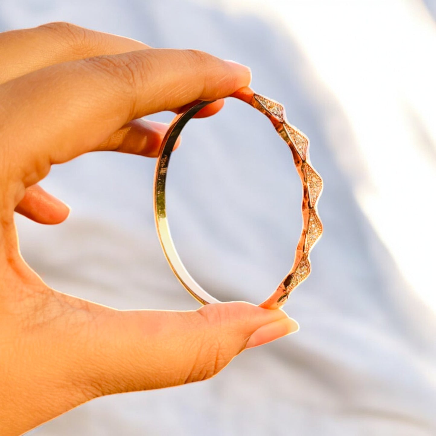 Anti Tarnish Rose Gold Diamond Bracelet