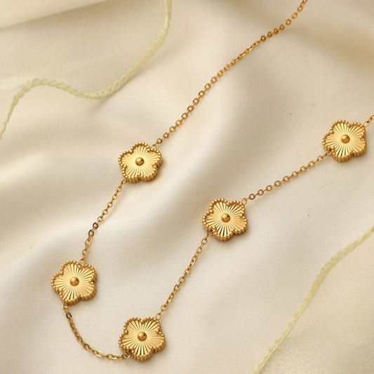 Anti Tarnish Golden Flower Necklace