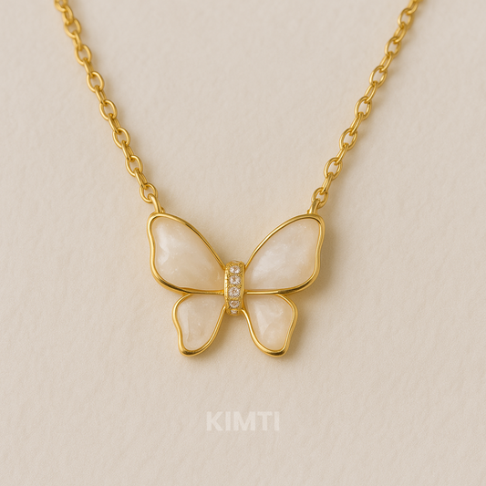 Pearl Butterfly Anti Tarnish Neckalce