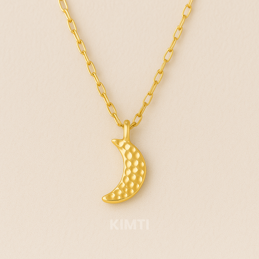 White Lies Moon Pendant Anti Tarnish Neckalce