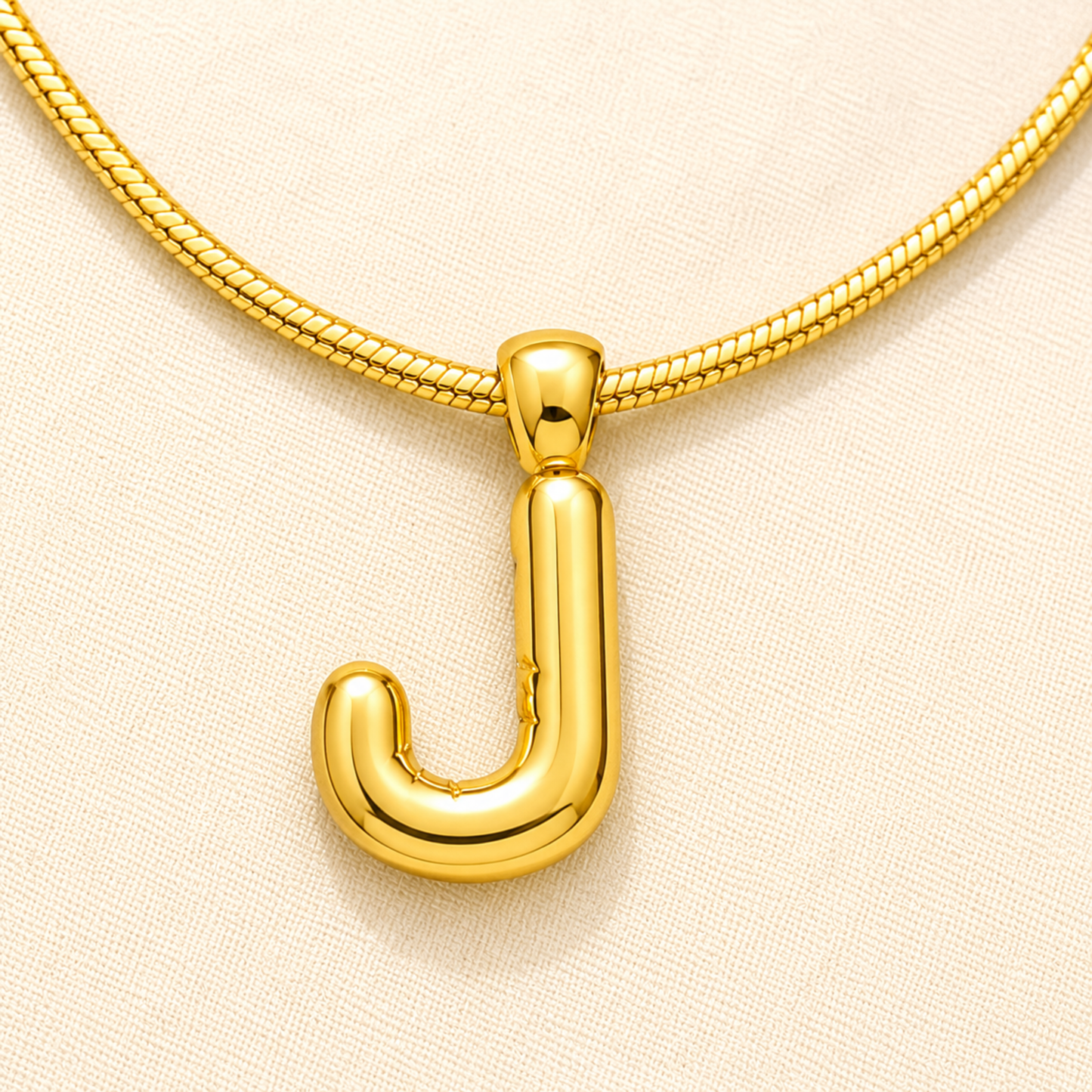 18K Gold Plated Initial J Pendant Necklace