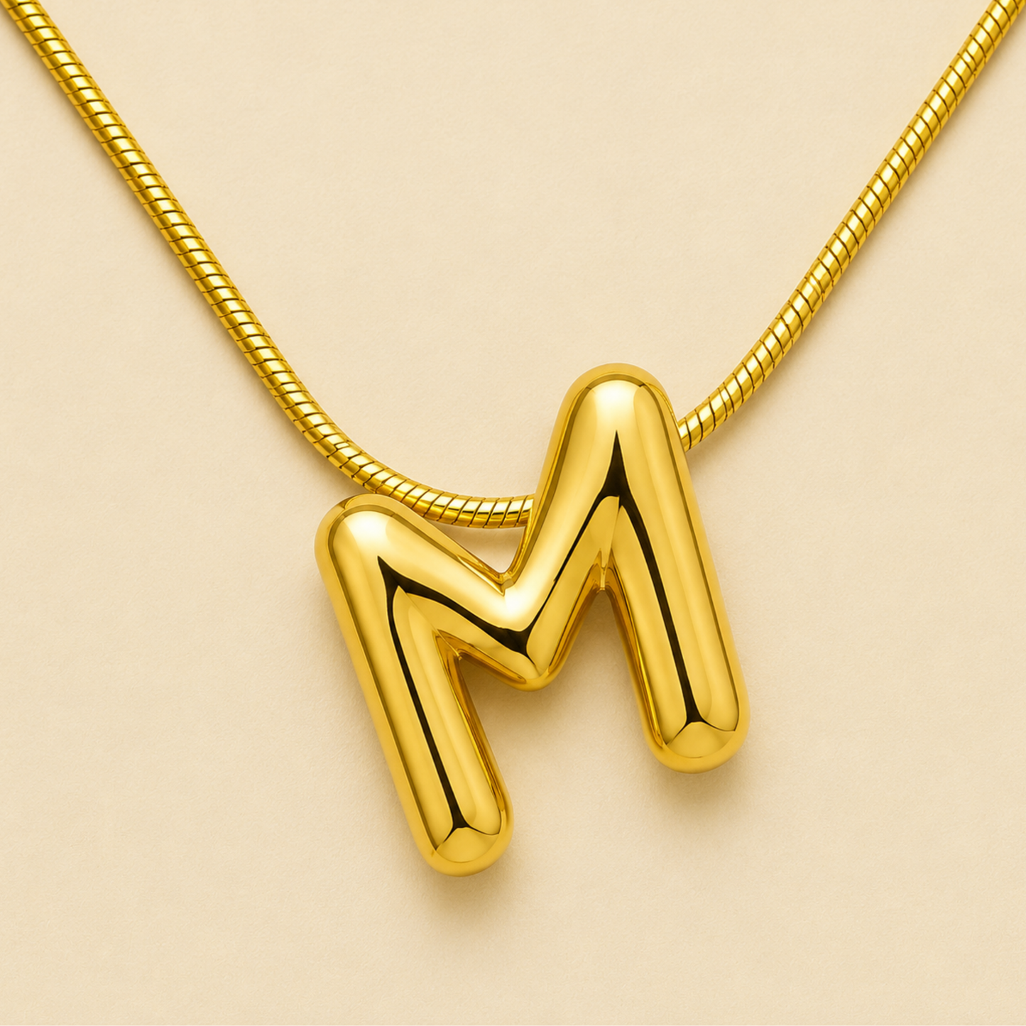 Initials Letter "M" Anti Tarnish Necklace
