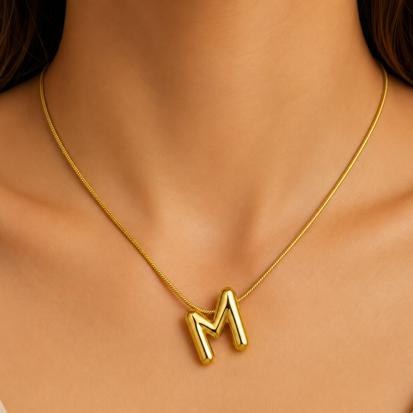 Initials Letter "M" Anti Tarnish Necklace