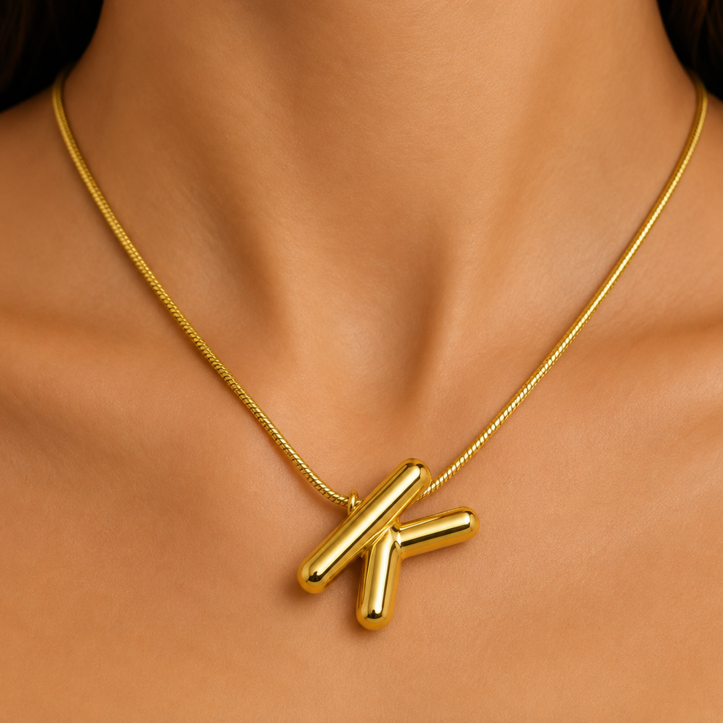Initials Letter "K" Anti Tarnish Necklace