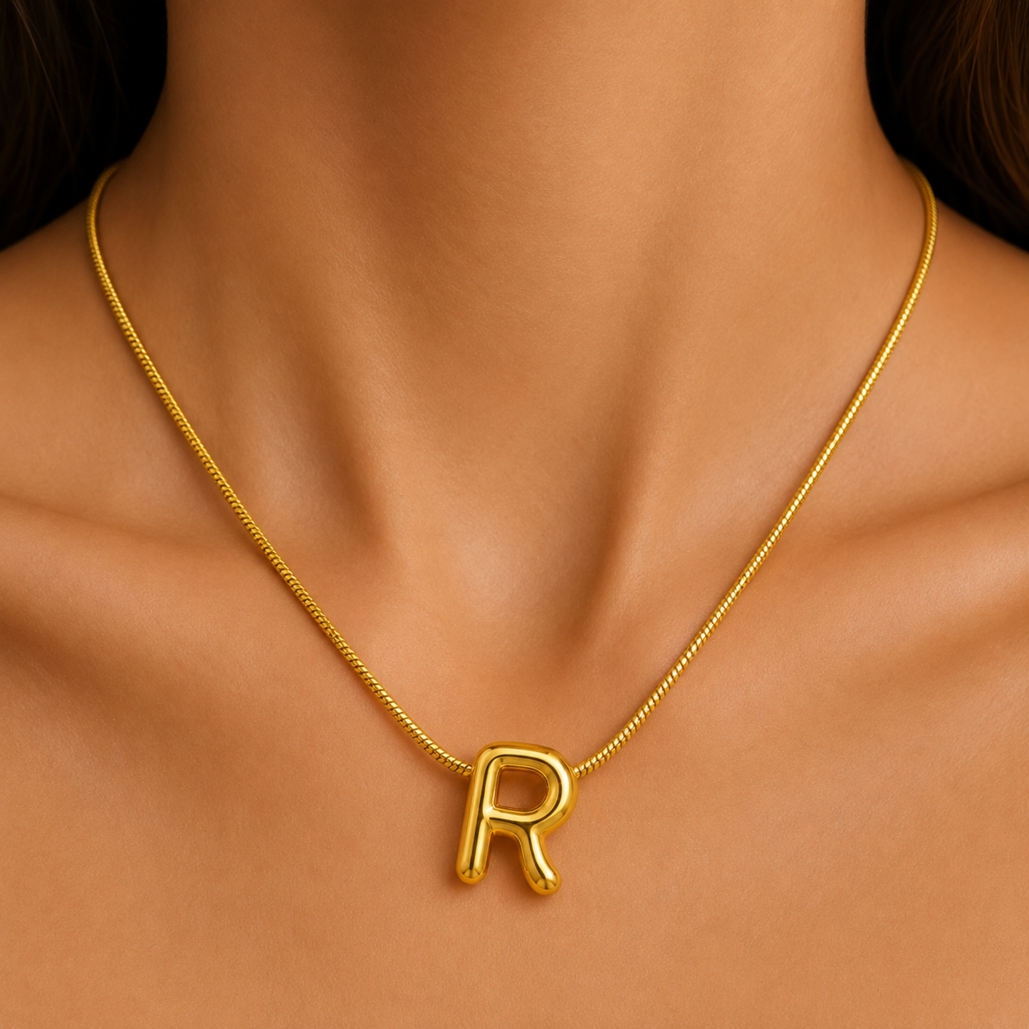 Pure R Initial Anti-Tarnish Necklace