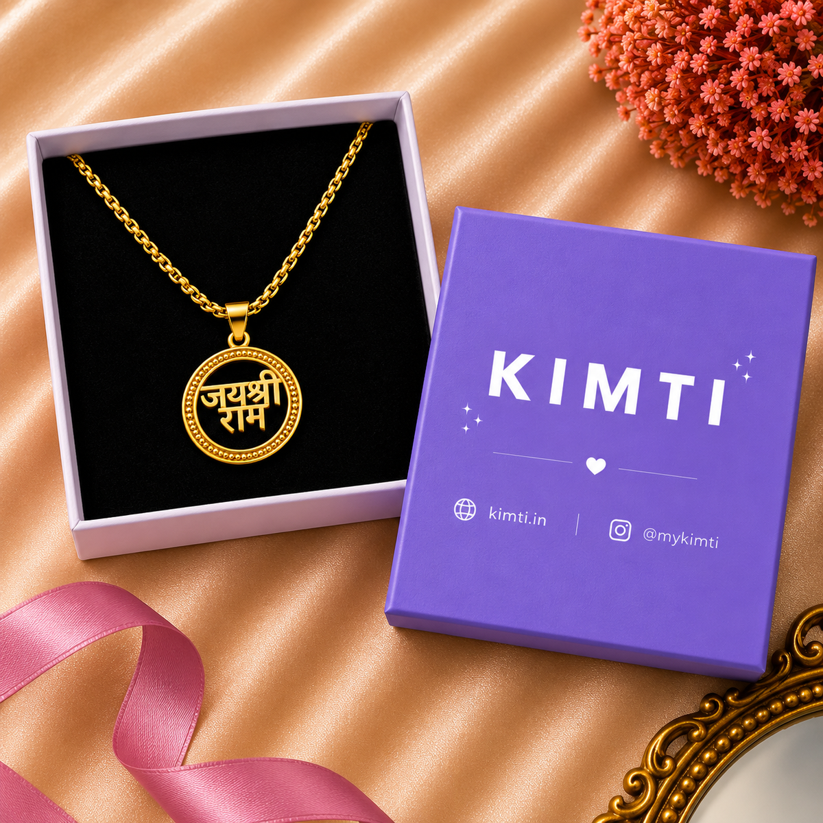 Men - Jai Shree Ram Gold-Plated Pendant Necklace