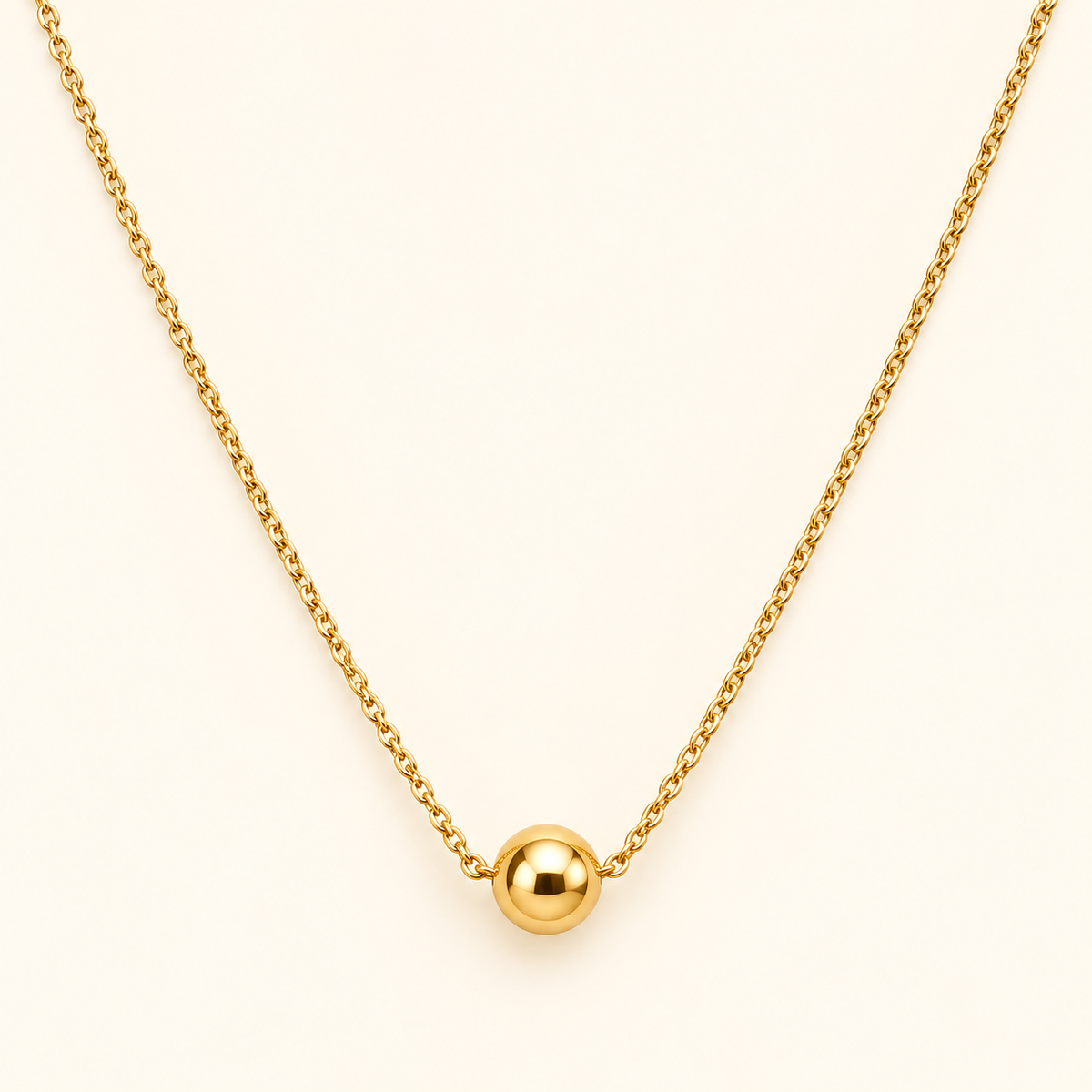 18K Gold-Plated Sphere Minimalist Necklace