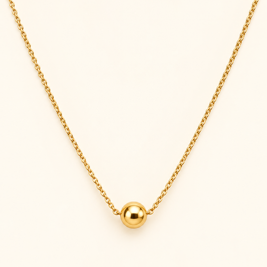 18K Gold-Plated Sphere Minimalist Necklace