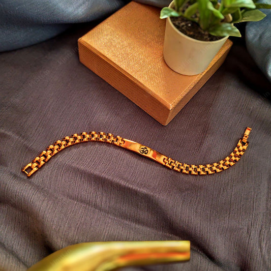 Modern Gold Plated Om Bracelet