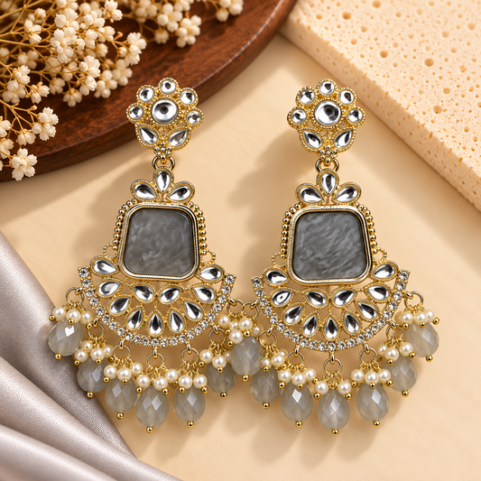Royal Gemstone Drop Earrings