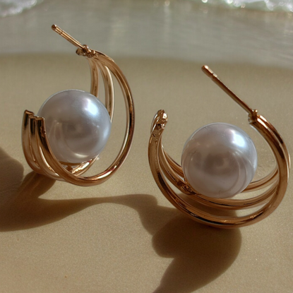 Rose Golden Brass Earrings