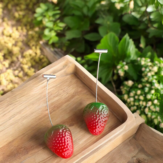 Starry Strawberry Red Earring