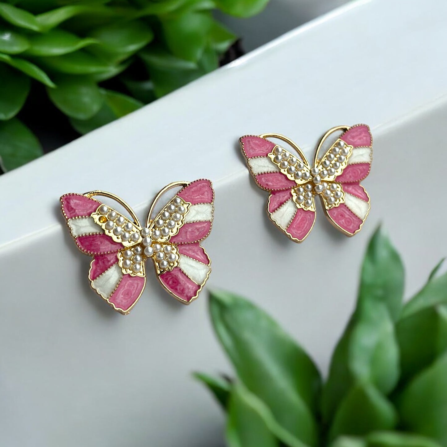 Random Colour Butterfly Stud Earring