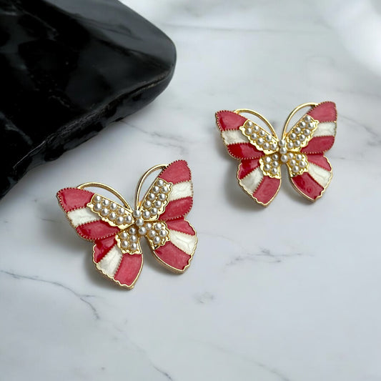 Random Colour Butterfly Stud Earring