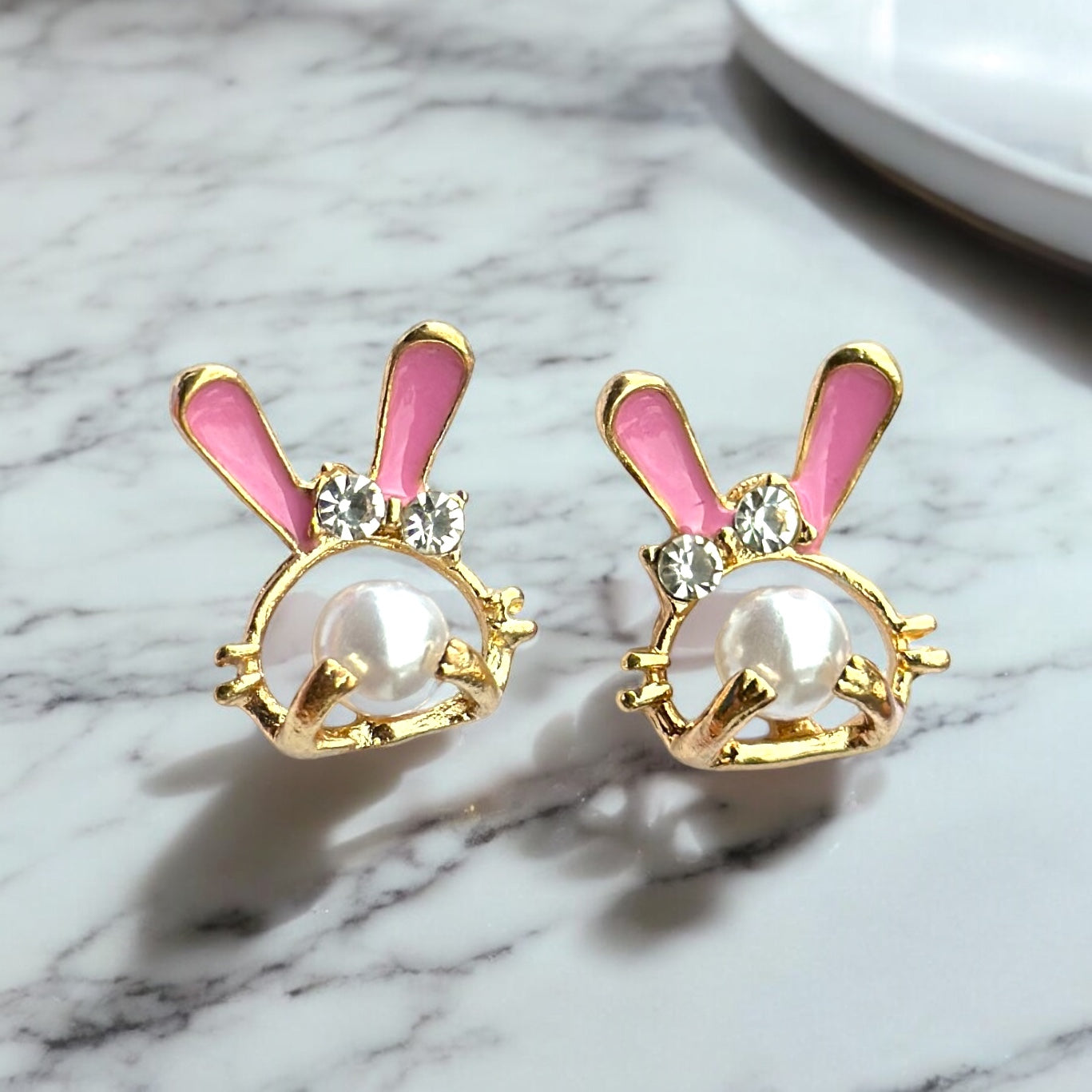 Pearl Bunny Stud Earrings