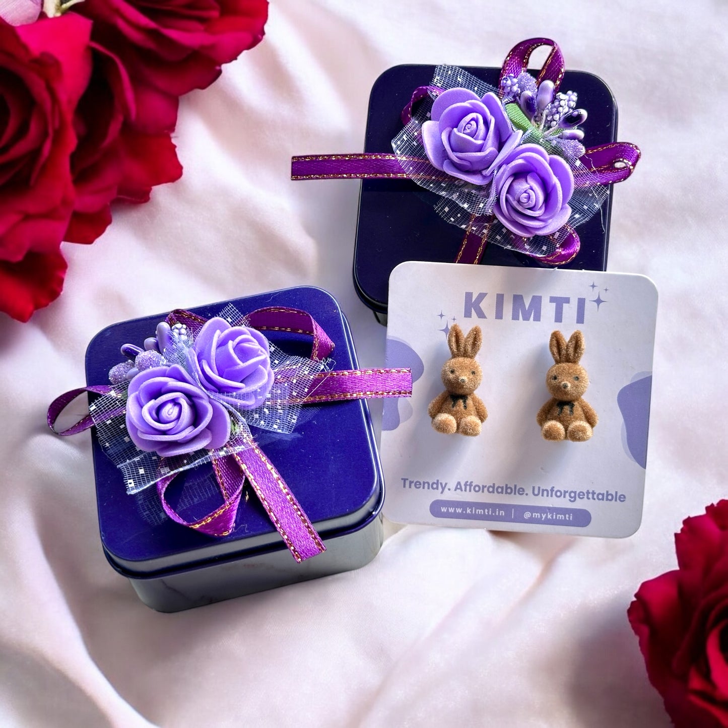 Playful Bunny Studs Earrings With Gift Box