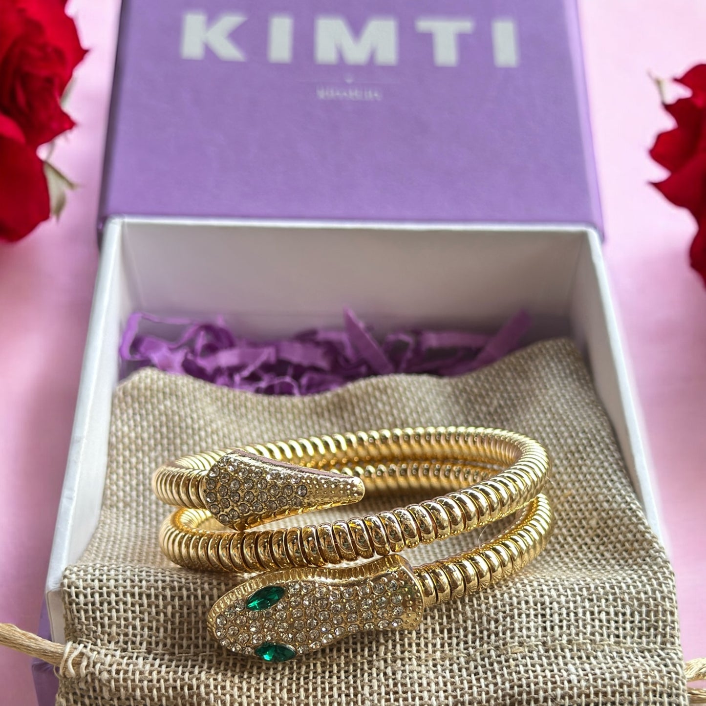 Gold Snake Bracelet with Gift Box (Gold)